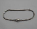 Pandora zilveren armband met bol slot 19.5 cm nr.1536, Verzenden, Zo goed als nieuw, Zilver, Zilver