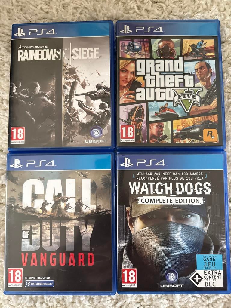 PS4 Games - Rainbow Six, GTA V, COD, Watch Dogs, Spelcomputers en Games, Spelcomputers | Sony PlayStation 4, Zo goed als nieuw