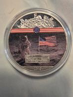 Zilverkleurige herdenkingsmunt maanlanding 2019, Postzegels en Munten, Penningen en Medailles, Ophalen of Verzenden, Overige materialen