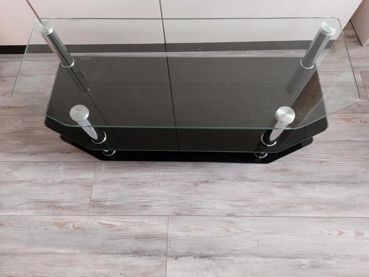 NIEUW! Glazen TV meubel op 4 wielen, Huis en Inrichting, Kasten | Televisiemeubels, Nieuw, Minder dan 100 cm, Minder dan 50 cm