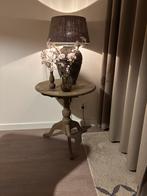 Wijntafeltje/bijzettafeltje, Huis en Inrichting, Tafels | Bijzettafels, Minder dan 55 cm, Rond, Zo goed als nieuw, Landelijk/stoer