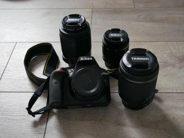 Nikon D3300 + kit lens 18-55 + Nikon 55-200 + Tamron 18-200 beschikbaar voor biedingen