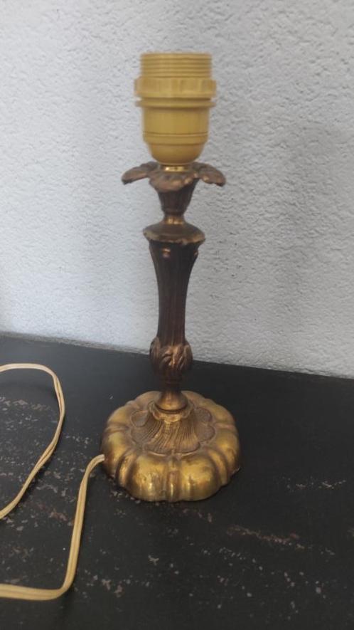 Vintage tafellamp lampvoet koper, Huis en Inrichting, Lampen | Tafellampen, Gebruikt, Minder dan 50 cm, Metaal, Ophalen of Verzenden
