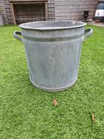 Vintage Zinken Emmer met Handvatten, Ophalen, Gebruikt