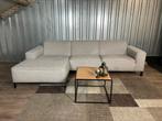 Zeer Nette Beige/Witte Hoekbank Stof | Gereinigd