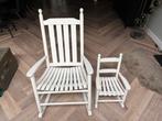 Houten Schommelstoel Set, Huis en Inrichting, Gebruikt, Twee, Wit, Ophalen of Verzenden