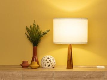 Unieke houten tafellampen – nieuw – 2 beschikbaar