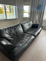 Zwarte leren bank, Ophalen, Gebruikt, Driepersoons, 75 tot 100 cm