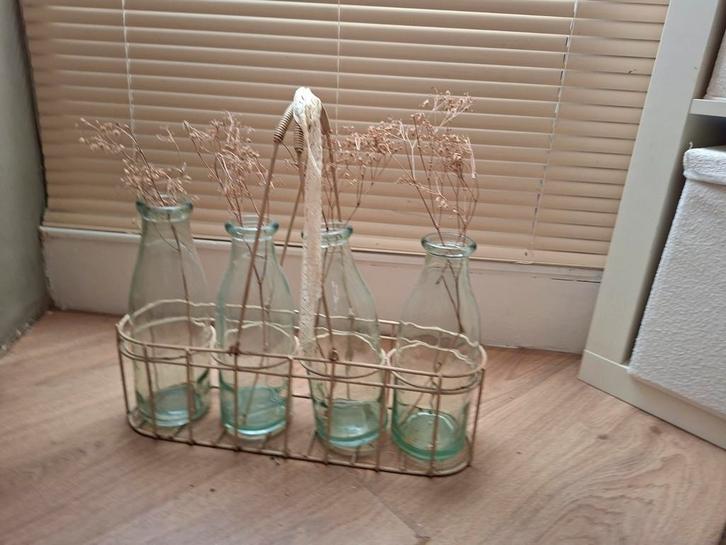 Brocante flessenrek, Antiek en Kunst, Curiosa en Brocante, Ophalen