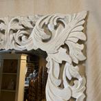 Barok Spiegel - houten lijst - wit - 200 x 100 cm -TTM Wonen, Huis en Inrichting, Woonaccessoires | Spiegels, TTM Wonen, Meubels – (Perzische) Tapijten en Woonaccessoires