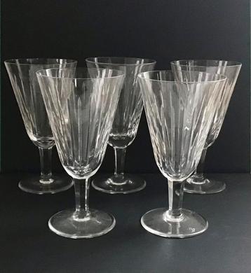 Vintage Scandinavisch glasservies ribbel streep wijnglazen beschikbaar voor biedingen