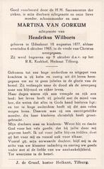 Gorkum Martina 1877 Udenhout 1965 Udenhout, Ophalen of Verzenden, Bidprentje