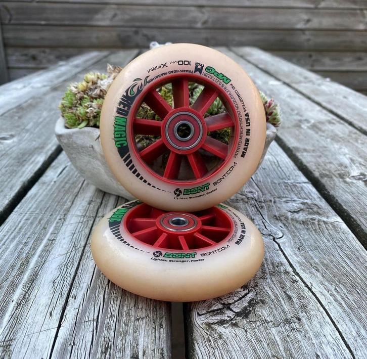 2x NIEUWE lichte 100mm stuntstep wielen, Sport en Fitness, Overige Sport en Fitness, Zo goed als nieuw, Ophalen of Verzenden