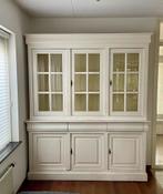 Mooie buffetkast massief grenen off white 190br x 50d x 222h, Ophalen, Glas, 150 tot 200 cm, Zo goed als nieuw