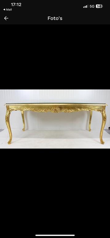 Blad gouden Lodewijk XVI stijl eetkamertafel. beschikbaar voor biedingen