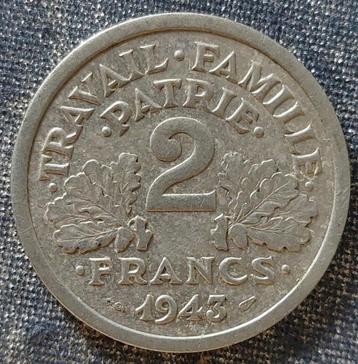 2 Francs Frankrijk 1943 [5916]  [PoMuNi]	 beschikbaar voor biedingen