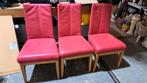3 eetkamerstoelen skai bekleding,eiken poten Zithoogte 50 cm, Huis en Inrichting, Stoelen, Ophalen, Gebruikt