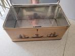 Groot vintage blik met zeilboten decor, Verzamelen, Blikken, Ophalen of Verzenden, Gebruikt, Overige, Overige merken