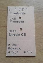 Oud Treinkaartje Maarssen - Utrecht CS - 02, Verzamelen, Spoorwegen en Tramwegen, Ophalen of Verzenden