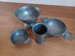 Tinnen schaaltjes en bekertje, Antiek en Kunst, Antiek | Tin, Ophalen of Verzenden