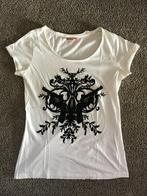Wit Only t-shirt met zwarte print, Maat 38/40 (M), Only, Wit, Ophalen of Verzenden
