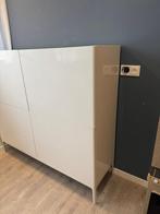 Witte hoogglans dressoir kast met druksysteem, Huis en Inrichting, Ophalen, Kunststof, Gebruikt, 100 tot 150 cm