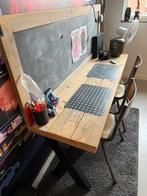 ⭐ Stoer Steigerhouten Kinderbureau met Krijtbord – Stoerrr ⭐, Ophalen, Gebruikt, Bureau