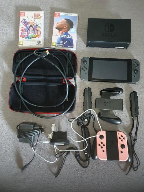 Nintendo Switch Compleet Pakket, Spelcomputers en Games, Spelcomputers | Nintendo Switch, Gebruikt, Switch Original, Met 3 controllers of meer