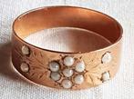 Victoriaans ringetje 18kt goud en zaadpareltjes., Sieraden, Tassen en Uiterlijk, Antieke sieraden, Ophalen of Verzenden, Goud