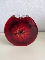 Zware rode glazen vaasje/kandelaar., Antiek en Kunst, Ophalen of Verzenden