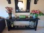 Koloniale zwarte sidetable, Huis en Inrichting, Tafels | Sidetables, Ophalen, Gebruikt, 25 tot 50 cm, Rechthoekig