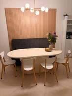 4 japandi stoelen IKEA NORDMYRA stoel in wit en berk., Ophalen, Zo goed als nieuw, Wit