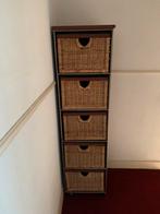 Opbergkast met rieten manden, Huis en Inrichting, Ophalen, Minder dan 50 cm, 5 laden of meer, 100 tot 150 cm