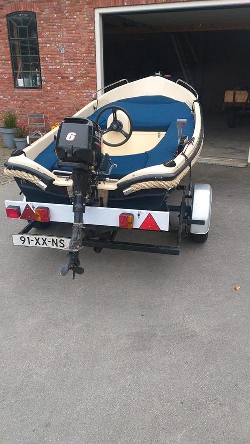 Zeer nette Wiedesloep 430, Watersport en Boten, Sloepen, Zo goed als nieuw, Tot 10 pk, 3 tot 6 meter, Buitenboordmotor, Benzine