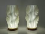 tafellampen set van 2 "Swirl" led, Verzenden, Nieuw, Hout, Minder dan 50 cm
