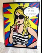 Canvas schilderij pop art vintage style canvas doek op hout, Ophalen of Verzenden, 75 cm of meer, 50 tot 75 cm, Print