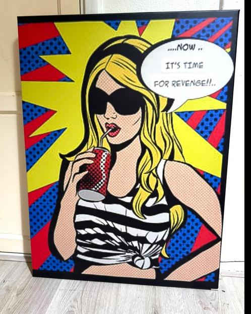 Canvas schilderij pop art vintage style canvas doek op hout, Huis en Inrichting, Woonaccessoires | Schilderijen, Tekeningen en Foto's