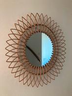 Rotan spiegel, Huis en Inrichting, Woonaccessoires | Spiegels, Ophalen, Minder dan 50 cm, Rond, Zo goed als nieuw