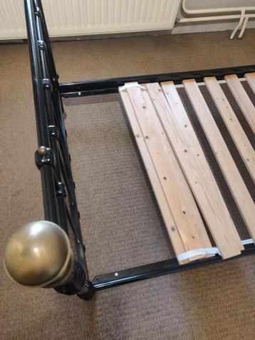 1 persoons zwart metalen bed, IKEA, 90x200 - afbeelding 4