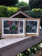 Te koop mooie glas in lood ramen, 40cm hoog en 50cm breed., Tuin en Terras, Tuinhuizen, Ophalen, Zo goed als nieuw, Minder dan 250 cm