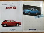 Hyundai Pony brochures (2 st), Ophalen of Verzenden, Zo goed als nieuw, Overige merken