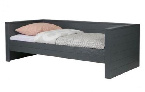 WOOOD Dennis Bedbank - Donkergrijs - Goede Staat, Huis en Inrichting, Slaapkamer | Bedden, Zo goed als nieuw, Eenpersoons, 90 cm