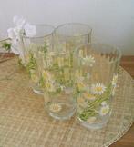 Vintage Daisy longdrink glazen Italy 4 stuks, Ophalen of Verzenden