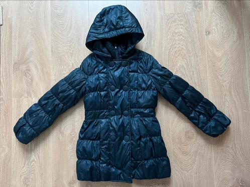 United Colors of Benneton jas winterjas blauw maat 128, Kinderen en Baby's, Kinderkleding | Maat 128, Zo goed als nieuw, Meisje