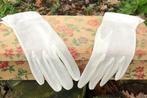 Dames handschoenen - transparant wit - maat 7,5 - vintage, Ophalen of Verzenden, Dames