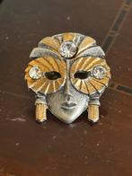 Vintage broche van Venetiaans masker, Ophalen of Verzenden, Zo goed als nieuw, Overige materialen
