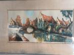 Schilderij 73x47 cm.Tekening 50x26 cm binnen passe-partout., Ophalen