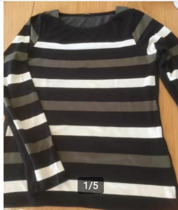 Denham comfortabele dames shirt gestreept, groen/ecru/zw beschikbaar voor biedingen