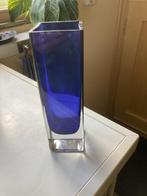 blauwe vaas glas, Minder dan 50 cm, Glas, Blauw, Gebruikt