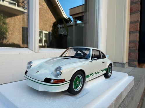 1:18 Porsche 911 Carrera RS wit-groen 1973 Autoart 78031, Hobby en Vrije tijd, Modelauto's | 1:18, Nieuw, Auto, Autoart, Ophalen of Verzenden